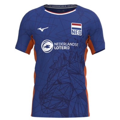 Camisa Mizuno Nevobo Volleyball Match Blue Shirt Hombre Azules - Chile M802IXMJFV